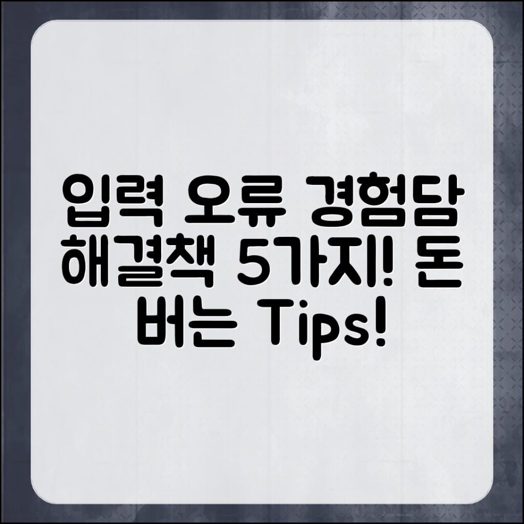 입력 오류 경험담과 해결책 5가지