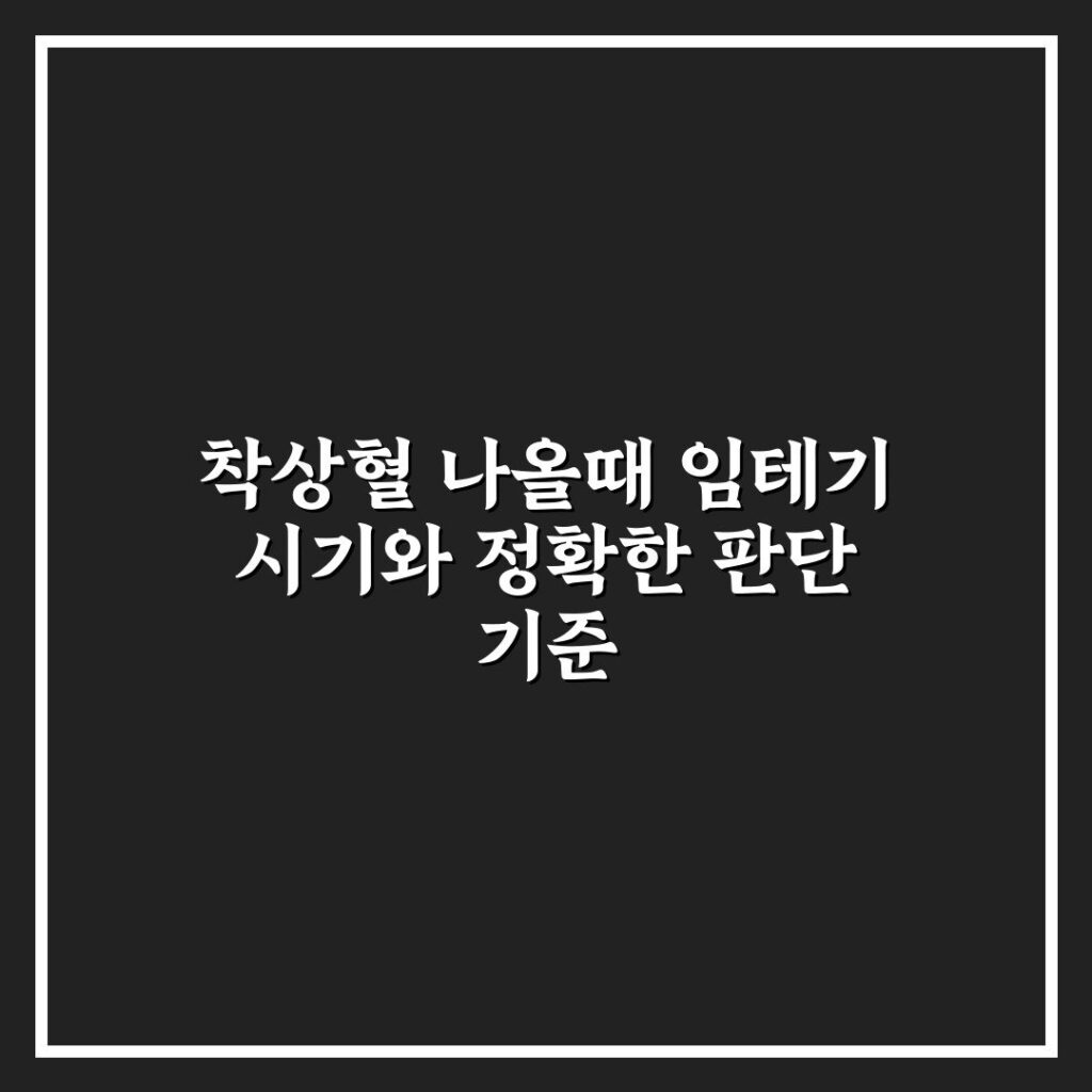 착상혈 나올때 임테기 시기와 정확한 판단 기준