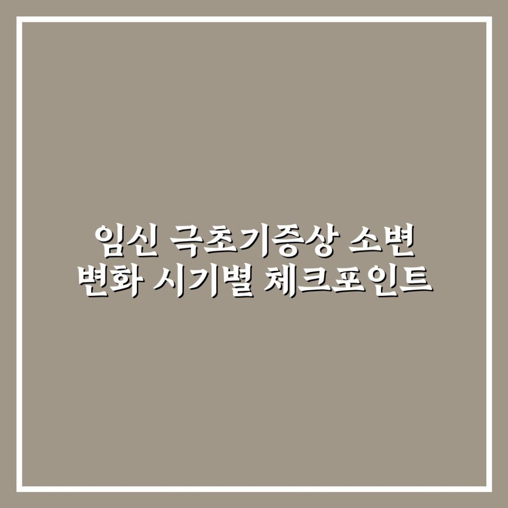 임신 극초기증상 소변 변화 시기별 체크포인트