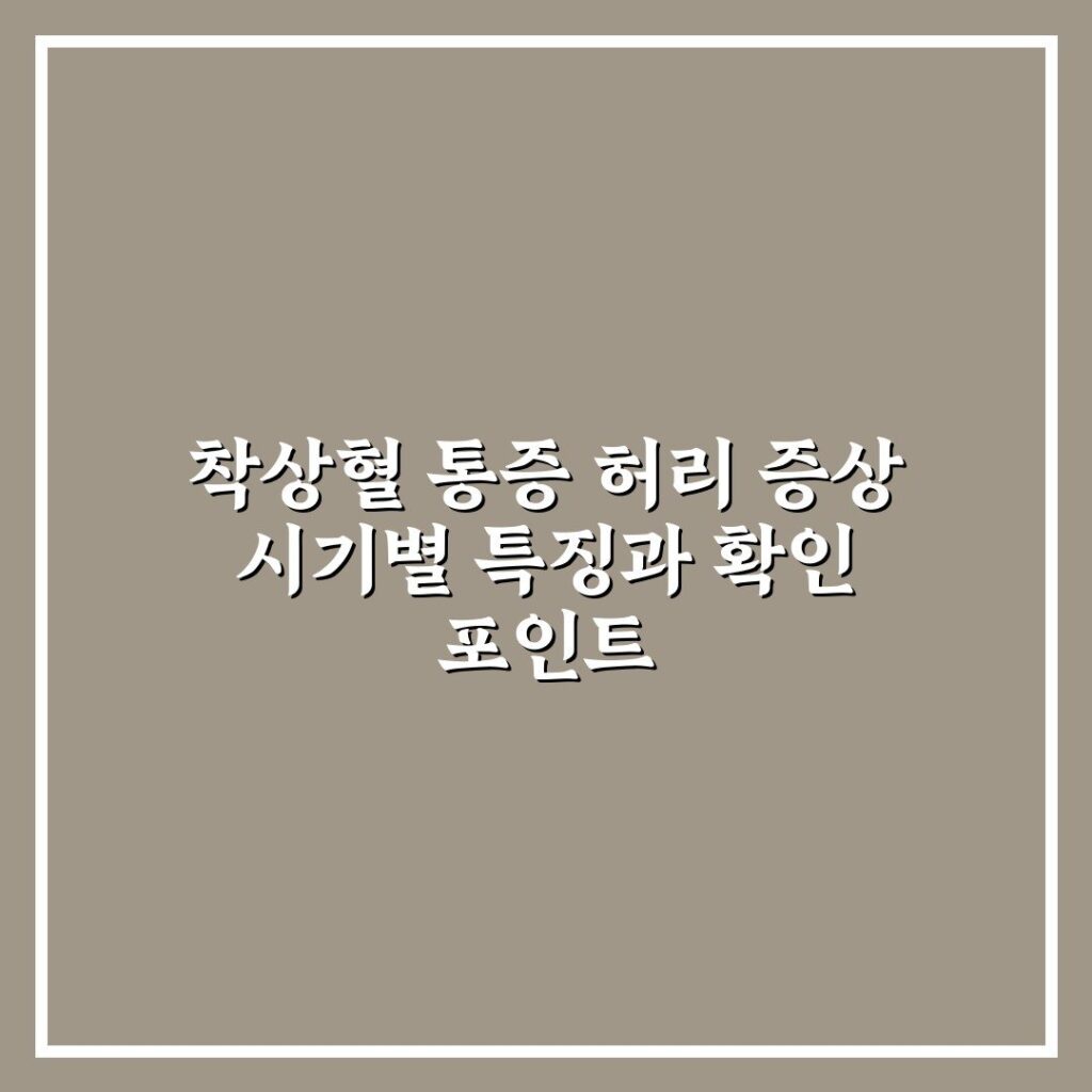 착상혈 통증 허리 증상 시기별 특징과 확인 포인트